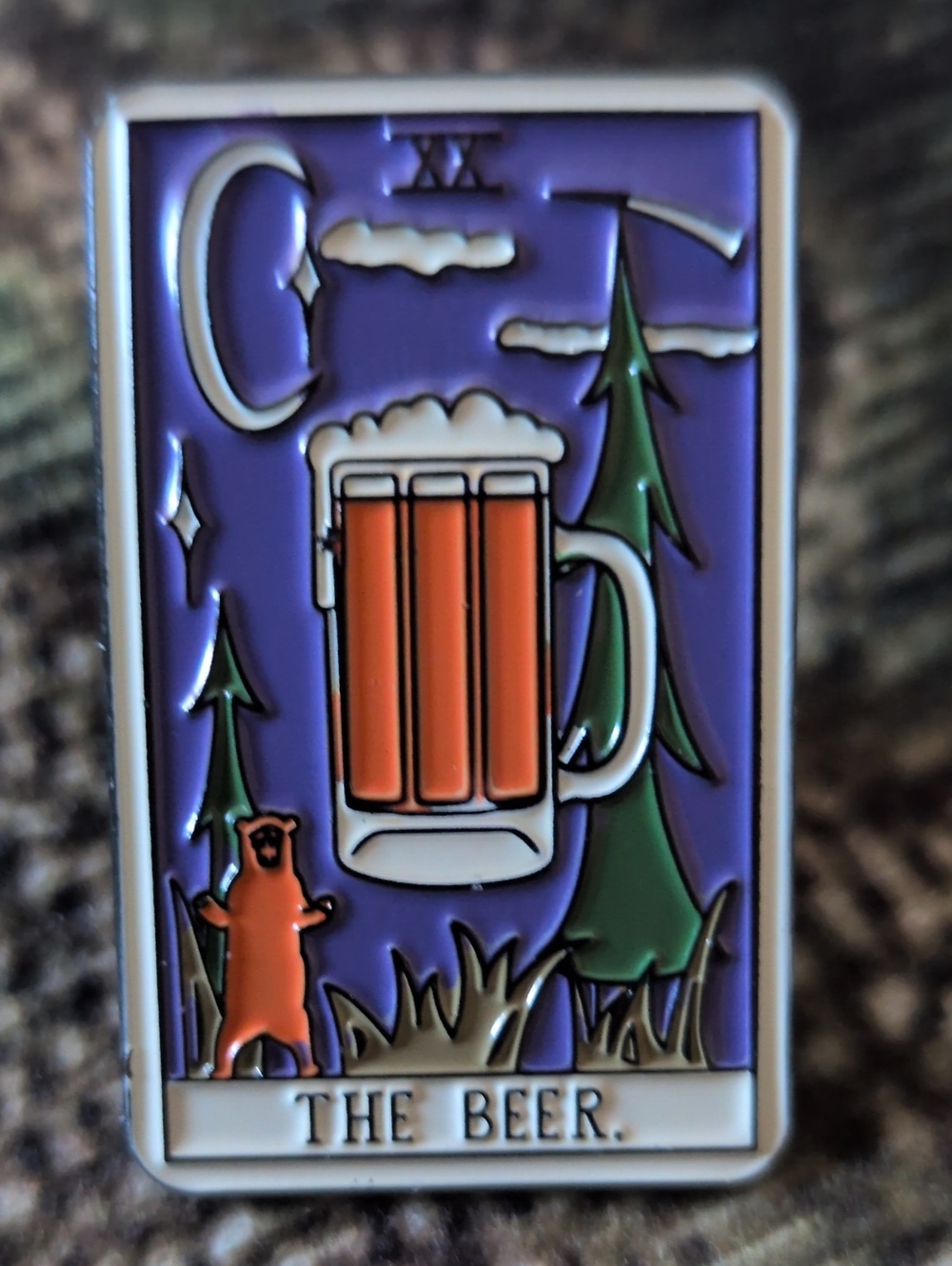 The Beer Tarot Parody -Purple & Orange Enamel Pin - Home Art